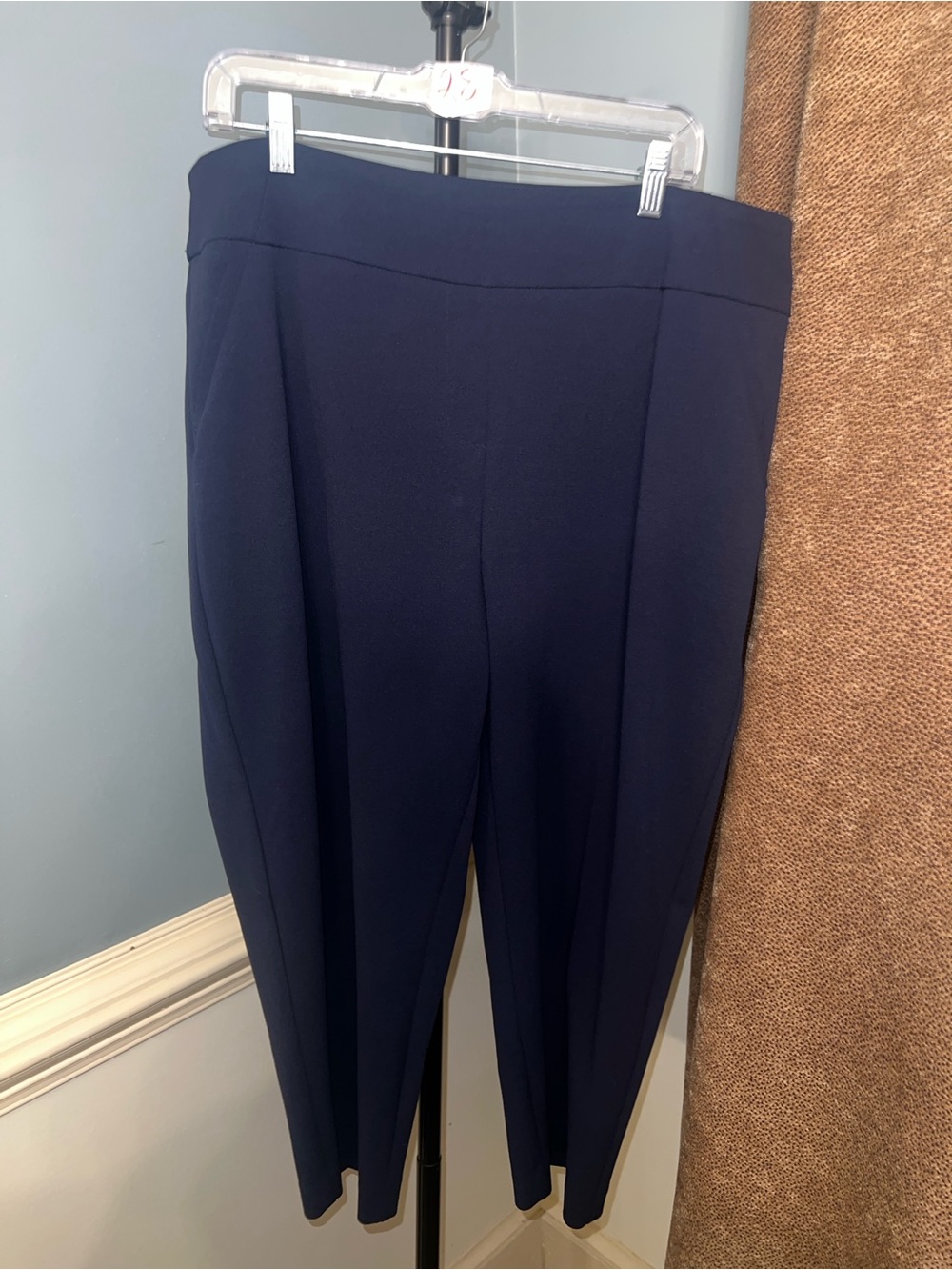 Women's Navy Pull-On Crepe Trousers